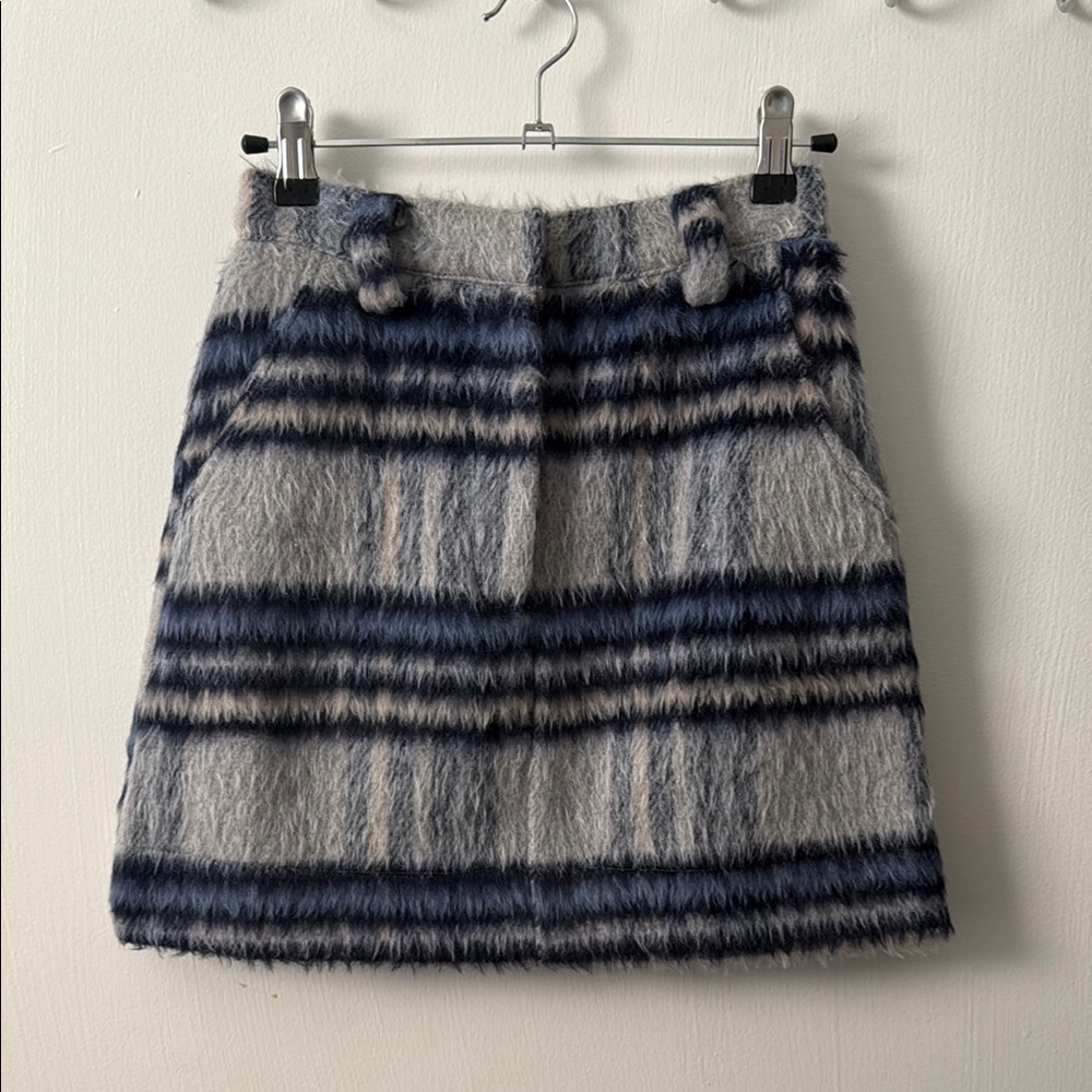En Saison Demi Striped Blue and Gray Skirt Size XS